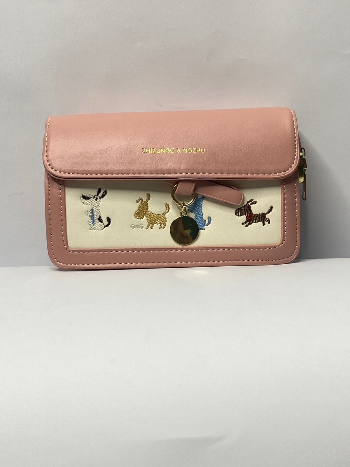 Embroidered Crossbody Bag (pink)